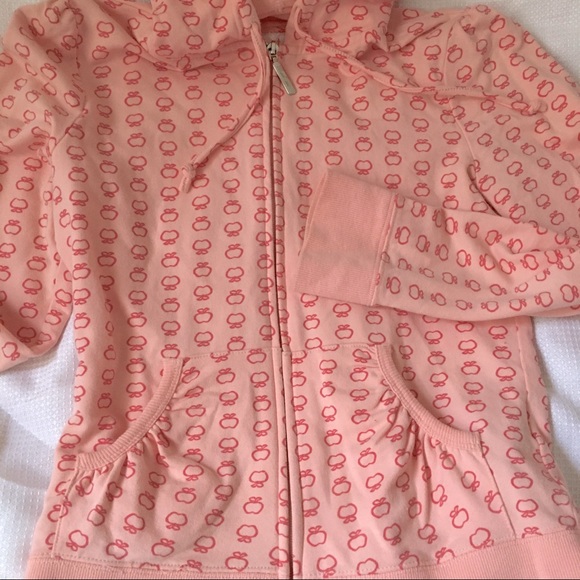 Apple pattern print pink zip up hoodie - small - Picture 2 of 10